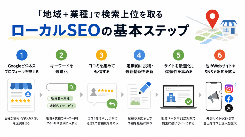 「地域＋業種」で検索上位を取るローカルSEOの基本ステップ
